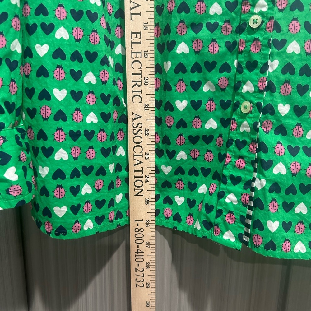 Talbots Ladybug Heart Pattern Button Down Artsy C… - image 5